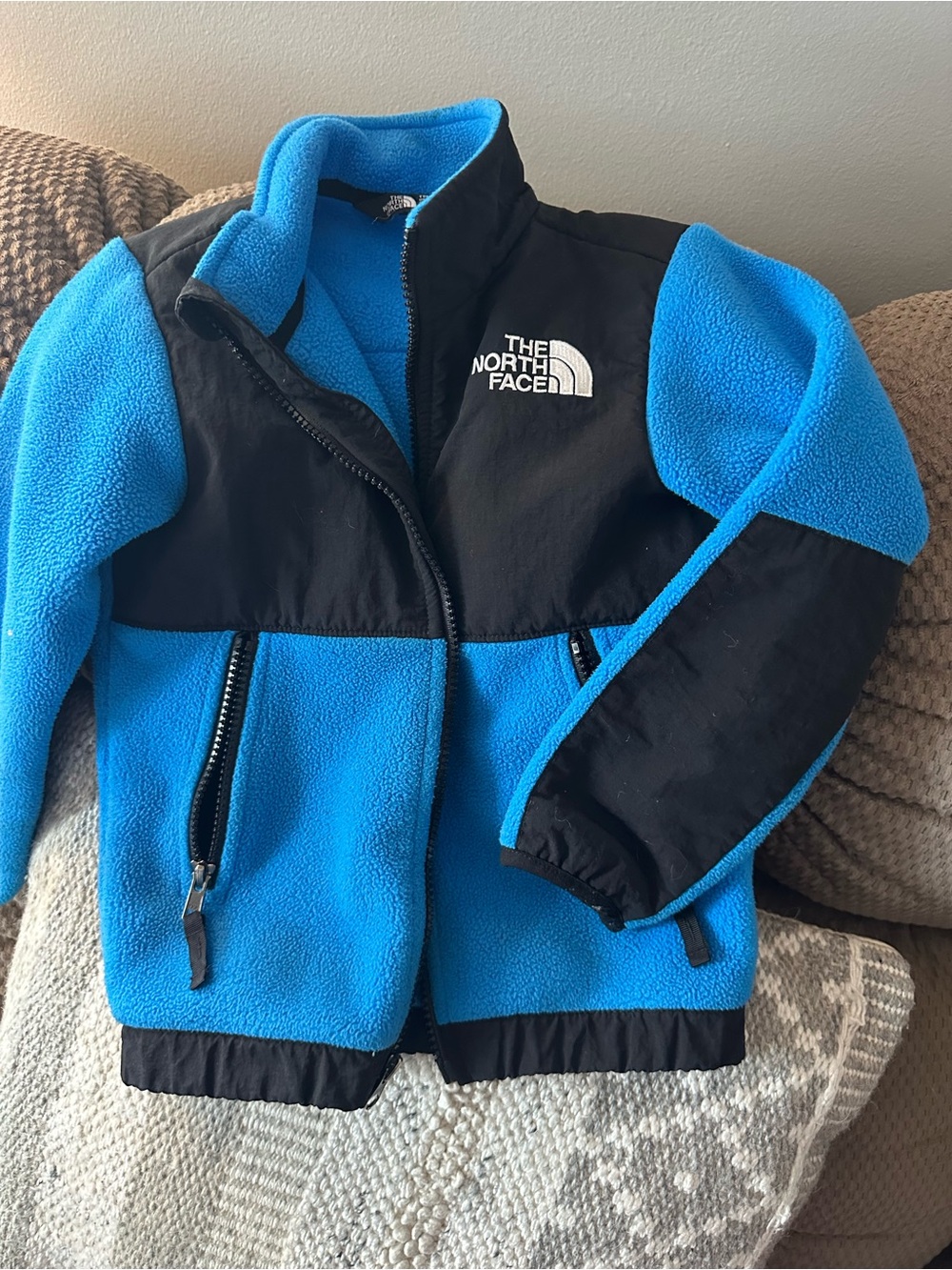 The North Face Kids Blue and Black Fleece Jacket